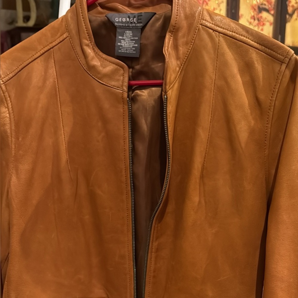 George Woman Tan Leather Jacket